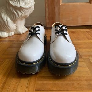 Dr.Martens white patent platform Oxford shoe